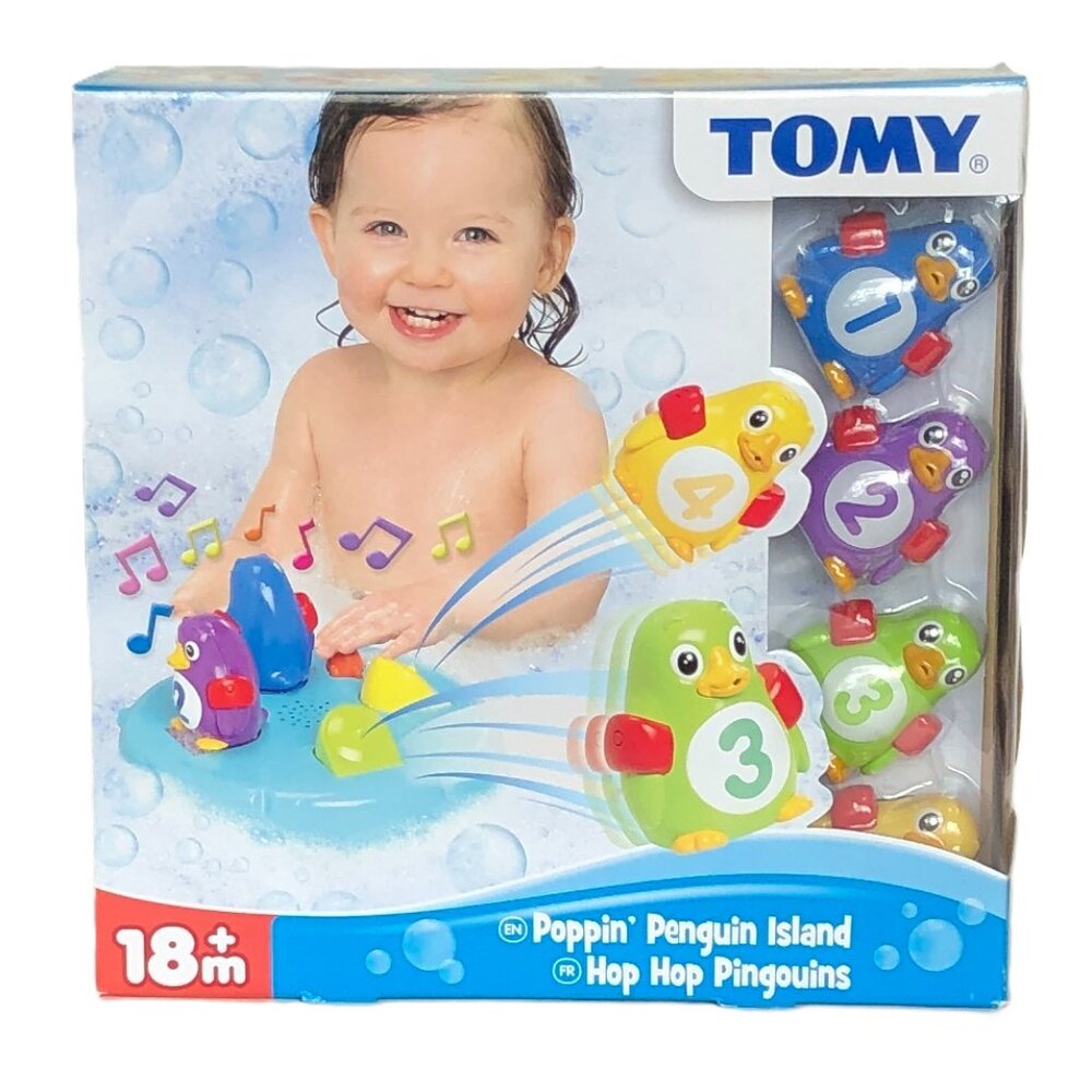 Tomy Bath Toy - Poppin' Penguin Island w/Music For Toddlers 18M New in Box